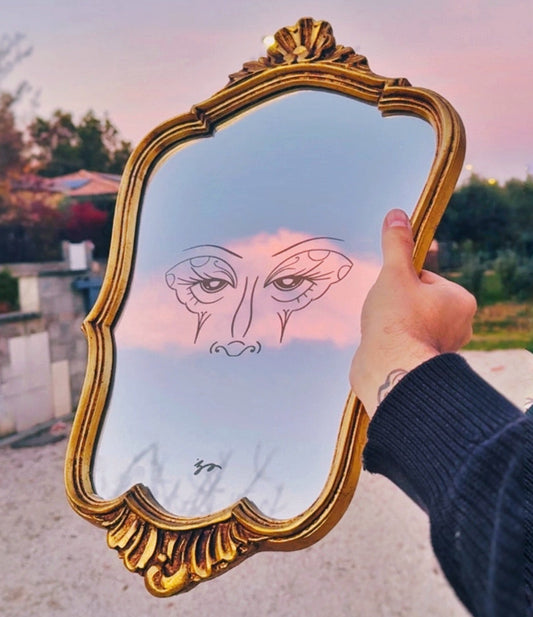 Miroir Gravé Upcyclé #2 {{Product vendor}}