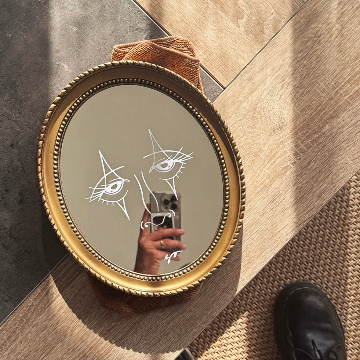 Miroir Gravé Upcyclé