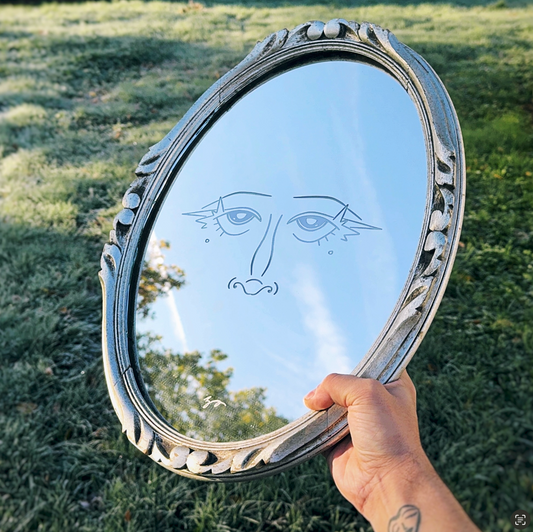 Miroir Gravé Upcyclé #3 {{Product vendor}}