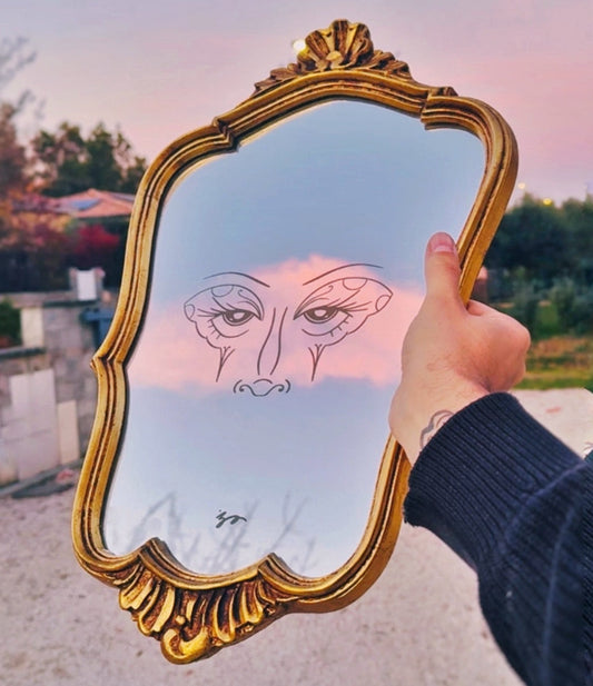 Miroir Gravé Upcyclé
