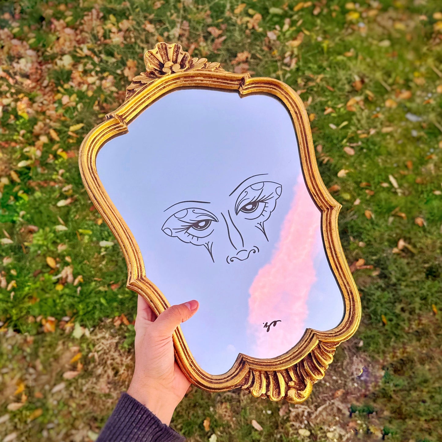 Miroir Gravé Upcyclé #2