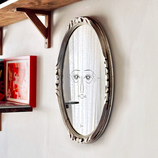 Miroir Gravé Upcyclé #3